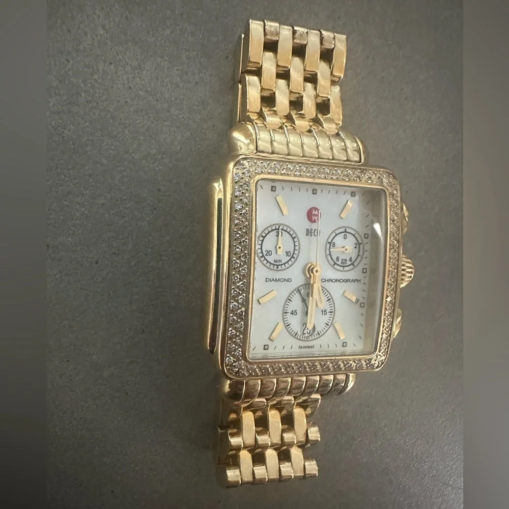 Michele Deco 18k Gold Diamond Watch